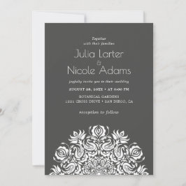 Whispers Lake Swan Lotus Flowers Mandala Wedding Inbjudningar
