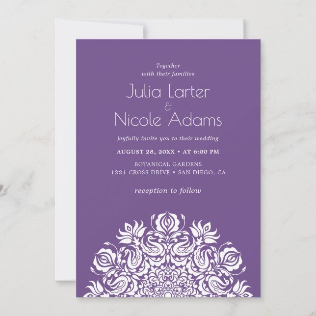 Whispers Lake Swan Lotus Flowers Mandala Wedding Inbjudningar (Framsida)
