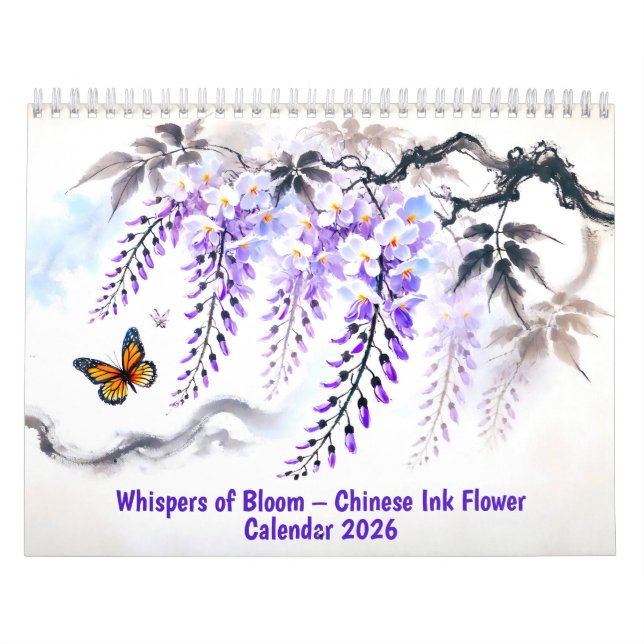 Whispers of Bloom Chinese Ink Flower Calendar 2026 Kalender (Omslag)
