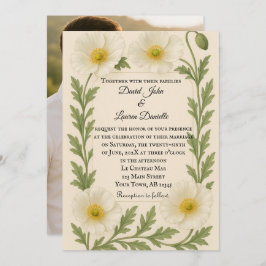 Whispers of Bloom Photo Wedding Invitation Inbjudningar