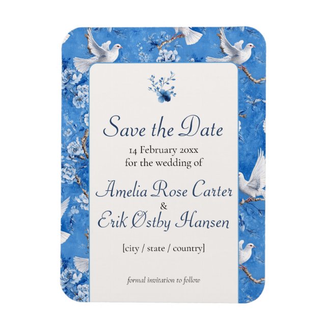 Whispers of Doves, Save the Date Magnet (Vertikal)