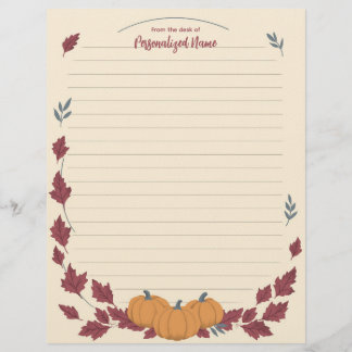 Whispers Of Fall Lined Letterhead Brevhuvud