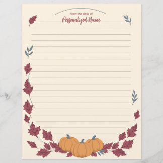 Whispers Of Fall Lined Paper Sheet