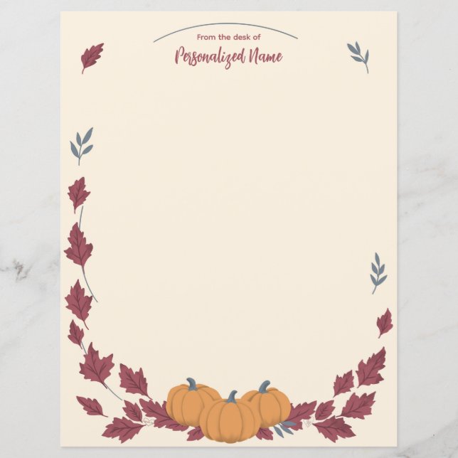 Whispers Of Fall Unlined Paper Sheet (Framsida)