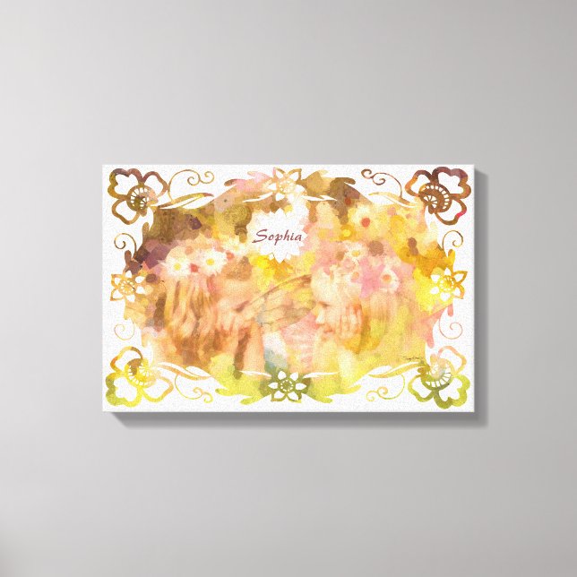 Whispers of Magic: Two Fairy Friends in a Garden Canvastryck (Framsida)