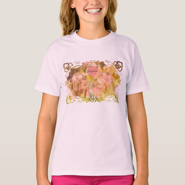 Whispers of Magic: Two Fairy Friends in a Garden T Shirt (Framsida)