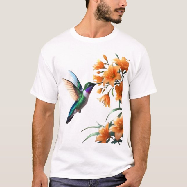 Whispers of Nectar: A Hummingbird’s Delight" T Shirt (Framsida)
