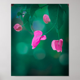 🌸 Whispers of Pink in Emerald Hues 🌿 Poster