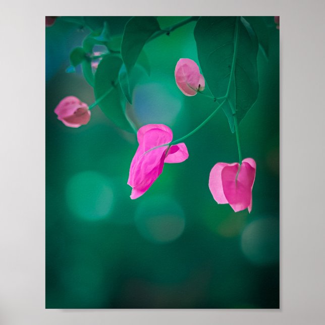 🌸 Whispers of Pink in Emerald Hues 🌿 Poster (Framsidan)