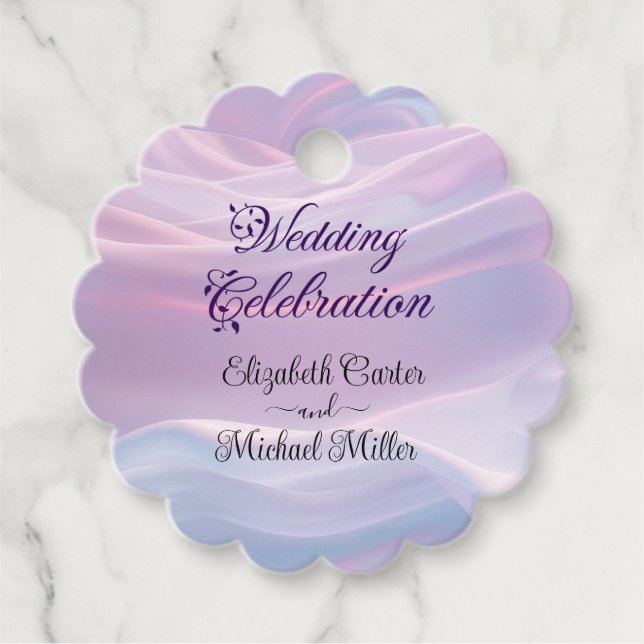 Whispers of Silke: Dreamy Pastel Vinkarare Rosa Bl Gåvor Etiketter (Framsida)