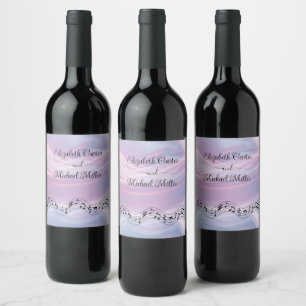 Whispers of Silke: Dreamy Pastel Vinkarare Rosa Bl Vinflaska Etikett