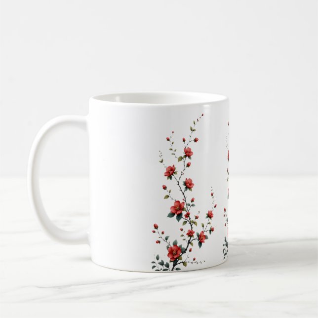 Whispers of Spring Blossoms in Quiet Bloom Petals  Kaffemugg (Vänster)