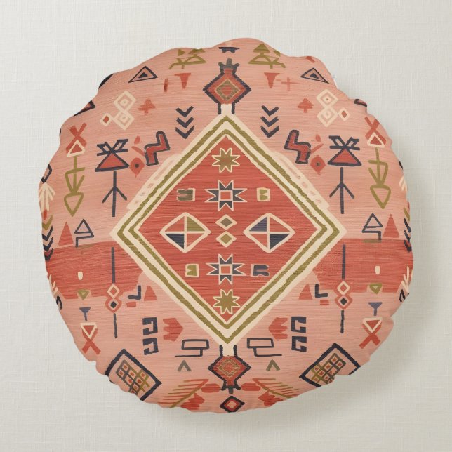  Whispers of Terracotta Dreams Rund Kudde (Baksidan)