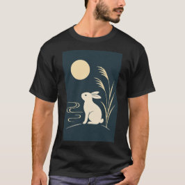 Whispers of the Moon – Minimal Japanese Rabbit Des T Shirt