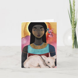 Whispers of Tranquilitet African American Art Blan Tack Kort