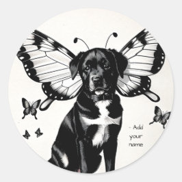 Whispers of Wings | Custom dog art Runt Klistermärke