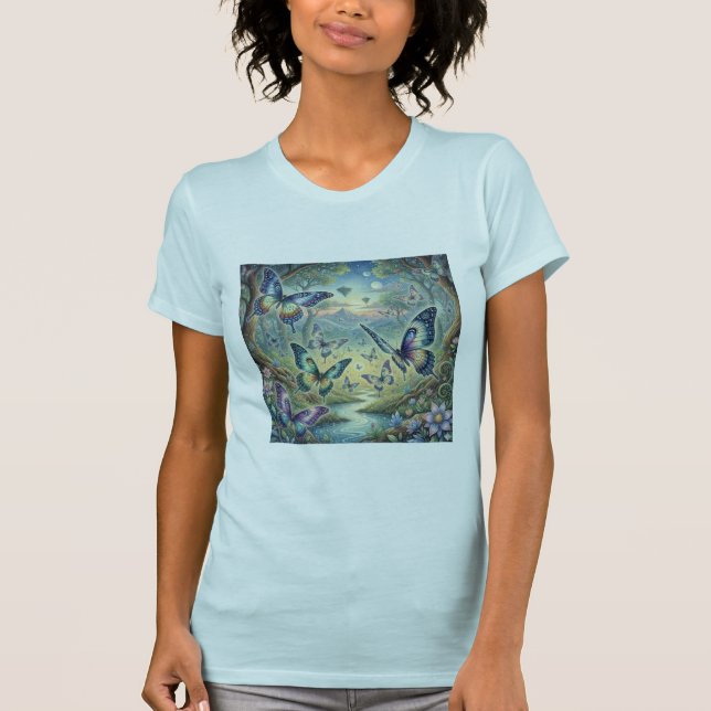 Whispers of Wings-Mystical Butterfly Dream T Shirt (Framsida)