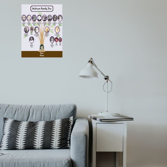 Whispey Leaf Family Tree Oval Photos | Step Parent Poster (Skapare uppladdad)