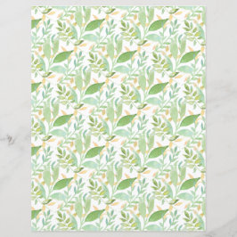 Whispy Grönt Löv och Foliage Scrapbook Lakan