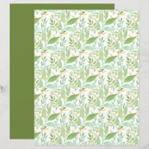 Whispy Grönt Löv och Foliage Scrapbook Lakan
