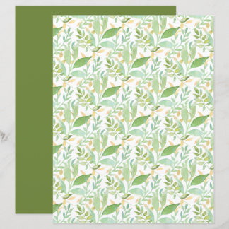 Whispy Grönt Löv och Foliage Scrapbook Lakan