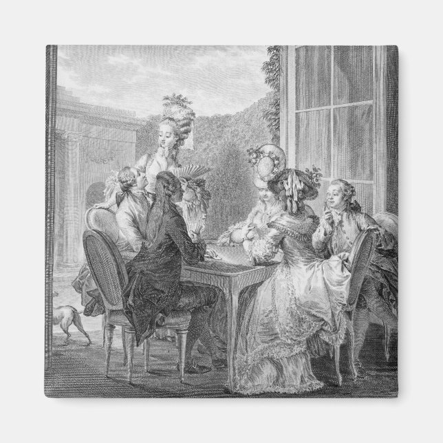 Whist Party, 1783, graverad av Jean Dambrun (1) Magnet (Framsidan)