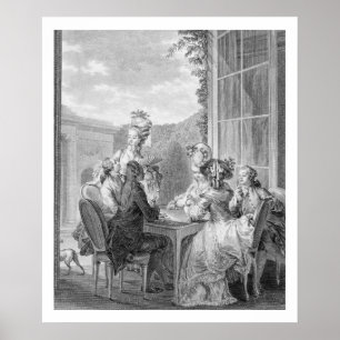 Whist Party, 1783, graverad av Jean Dambrun (1) Poster