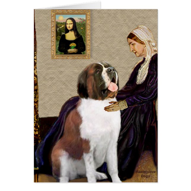 Whisterls Mor - Saint Bernard Hälsningskort (Framsidan)