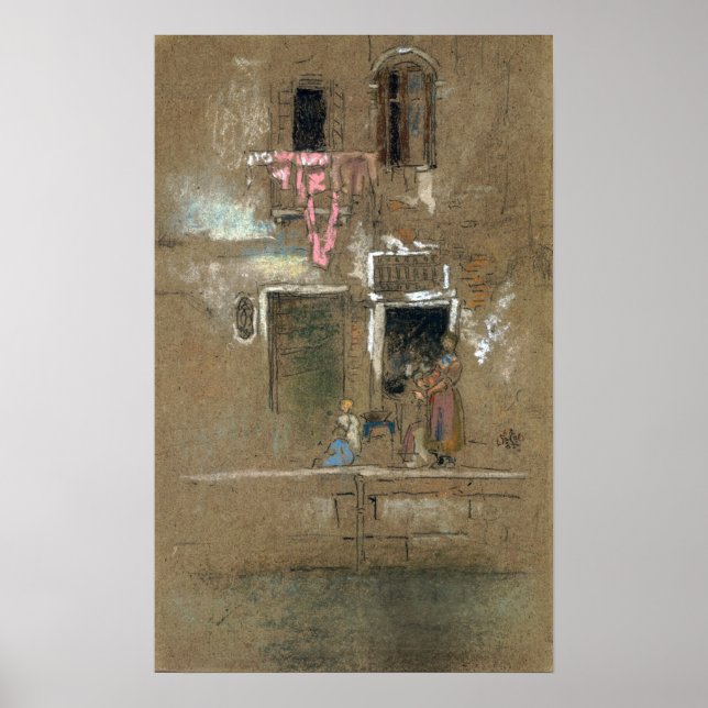 Whistler - Anteckning i Rosa och brun Poster (Framsidan)