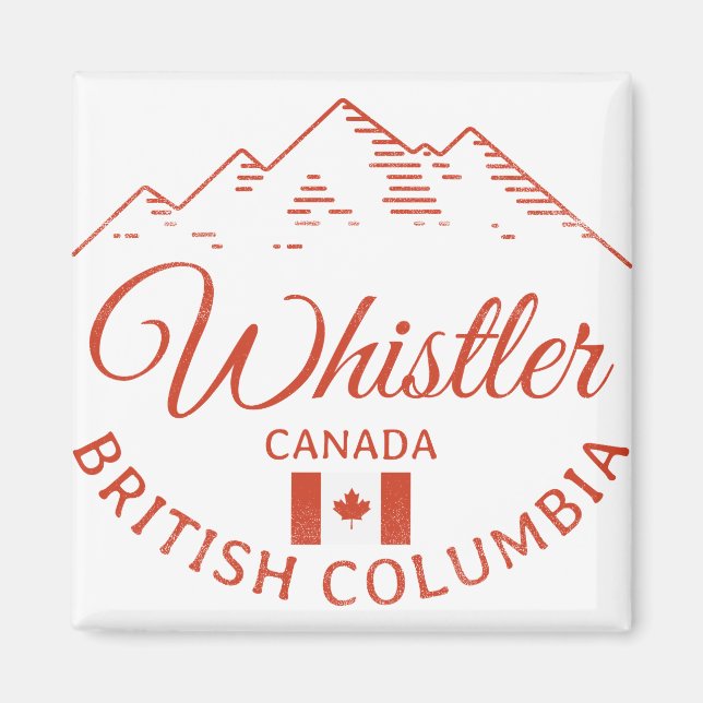 Whistler BC Canada Mountain Magnet (Framsidan)
