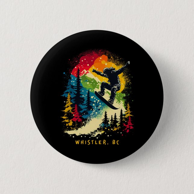 Whistler Bc Canada Snowboarder Snowboarding Resort Knapp (Framsida)