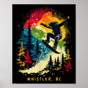 Whistler Bc Kanada Snowboard Snowboarding Resort Poster