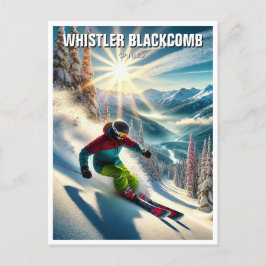 Whistler Blackcomb Canada Skier Skiing Vykort