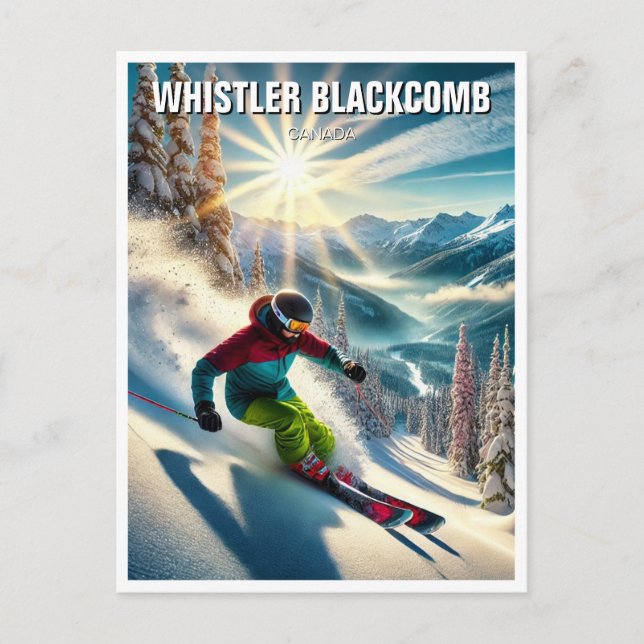 Whistler Blackcomb Canada Skier Skiing Vykort (Framsida)