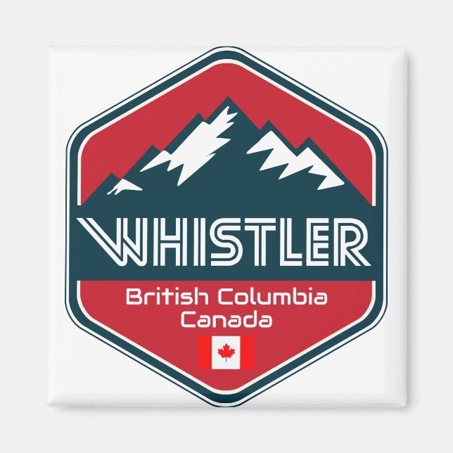 Whistler British Columbia Canada Design Magnet (Framsidan)