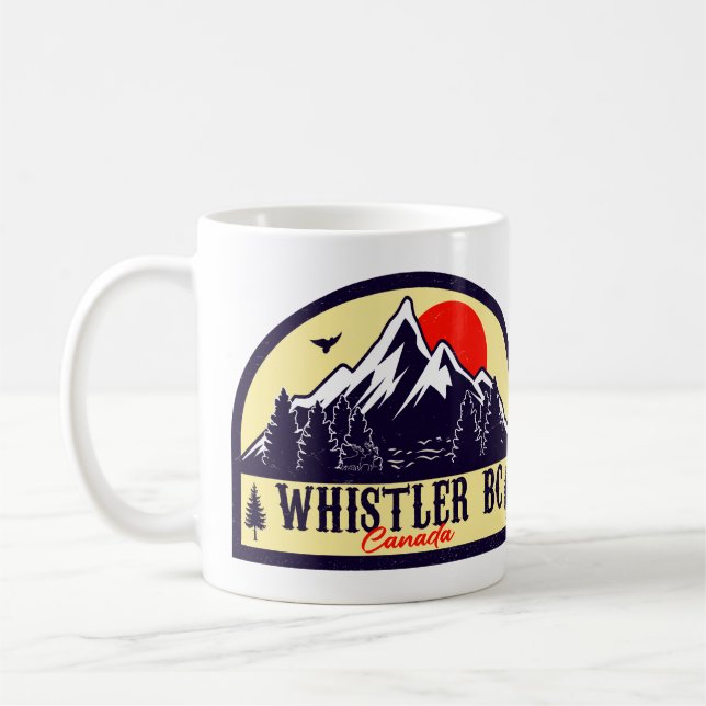 Whistler British Columbia Canada Minimalist Ski Kaffemugg (Vänster)