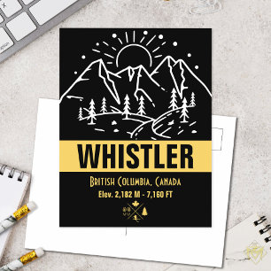 Whistler British Columbia Canada Minimalist Ski P Vykort