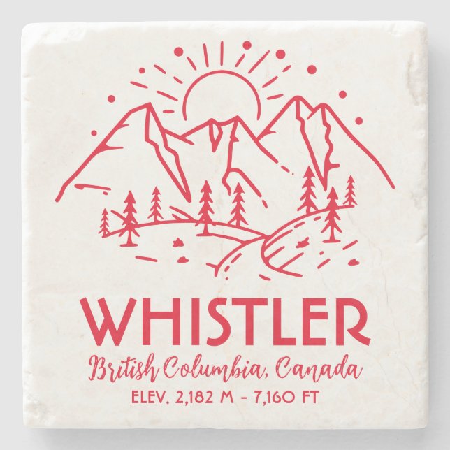 Whistler British Columbia Canada Minimalist Ski Stenunderlägg (Framsidan)