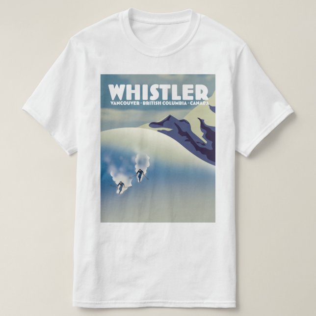 Whistler British Columbia Canada Ski T Shirt (Design framsida)