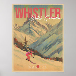 Whistler British Columbia Canada Vintage 1960-tale Poster