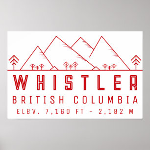 Whistler British Columbia Kanada Minimalist Poster