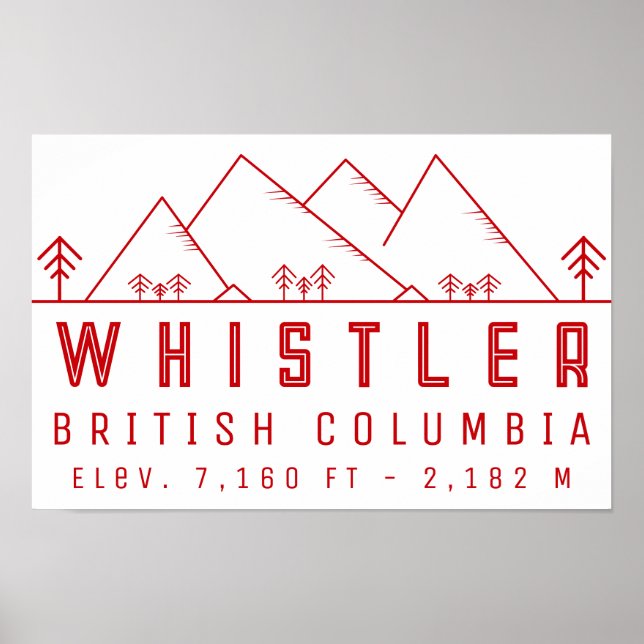 Whistler British Columbia Kanada Minimalist Poster (Framsidan)