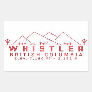 Whistler British Columbia Kanada Minimalist Rektangulärt Klistermärke