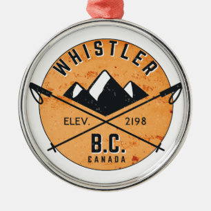 Whistler British Columbia Kanada som skidar Julgransprydnad Metall