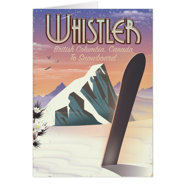 Whistler British Columbia snowboardaffisch Hälsningskort (Framsidan)