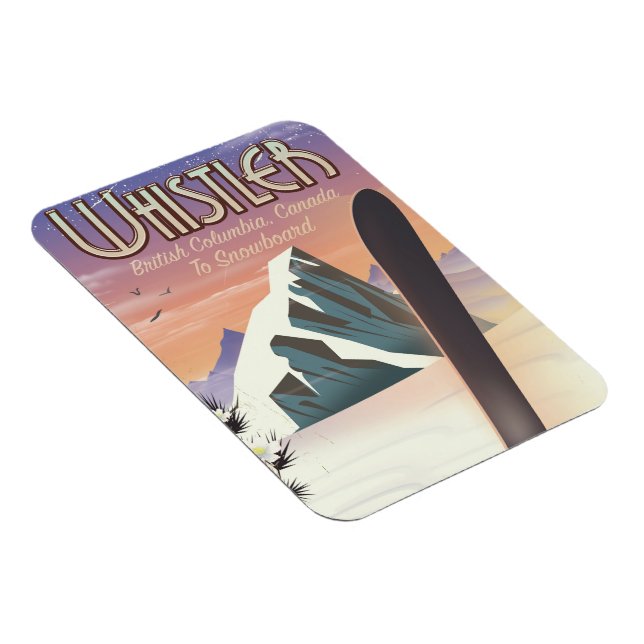 Whistler British Columbia snowboardaffisch Magnet (Högersidan)
