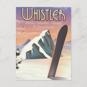 Whistler British Columbia snowboardaffisch Vykort