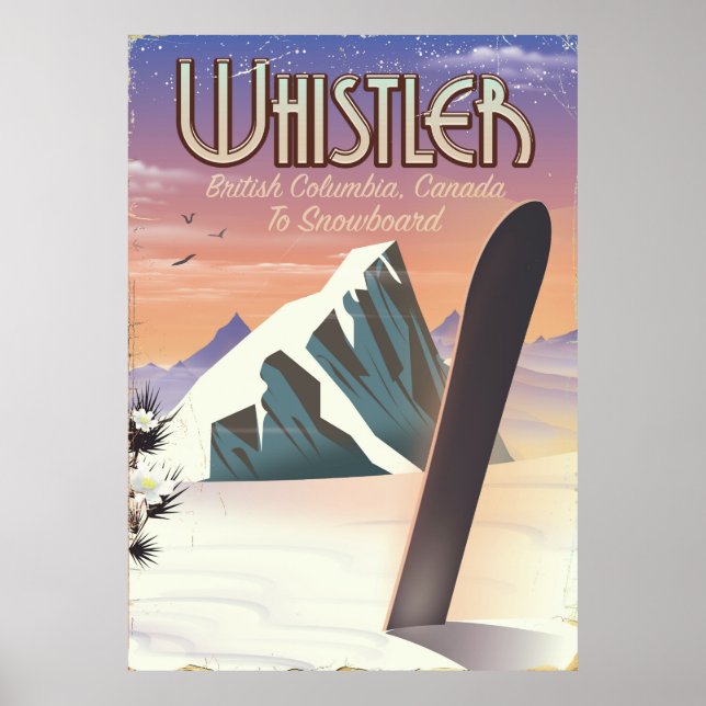 Whistler British Columbia snowboarding poster (Framsidan)