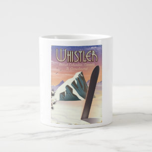 Whistler British Columbia snowboarding poster Jumbo Mugg
