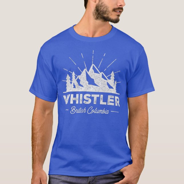 Whistler British Columbia T Vintage Skiing Tee (Framsida)